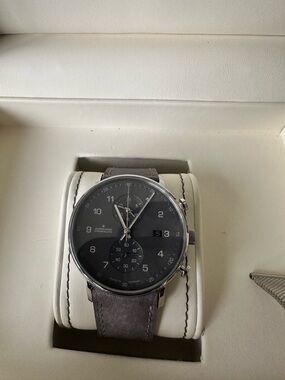 Junghans Form C Quartz Anthracite Dial Chronograph Watch with Bracelet